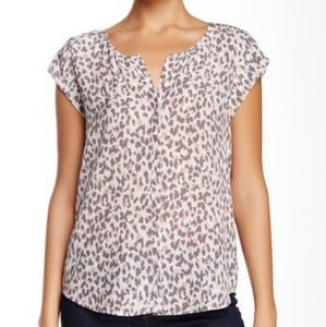 JoieIva Animal Print Silk Blouse